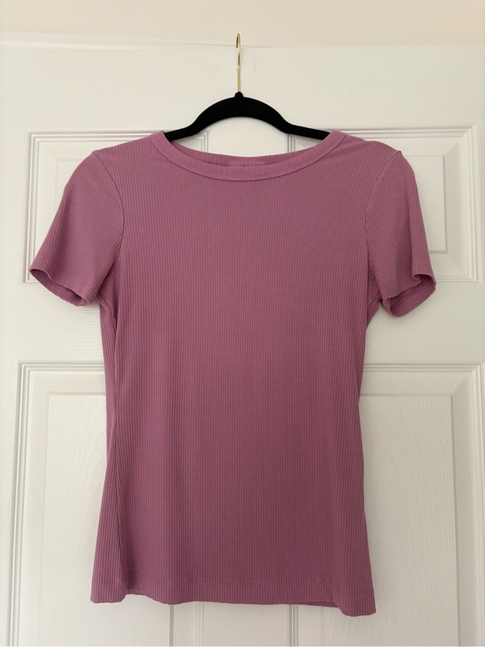 On 34th - Women’s Ribbed Short Sleeve Top - Mauve Rose Pink